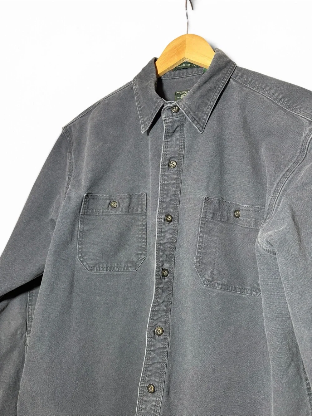 GH Bass Men’s Washed Canvas Heavy Duty Overshirt L